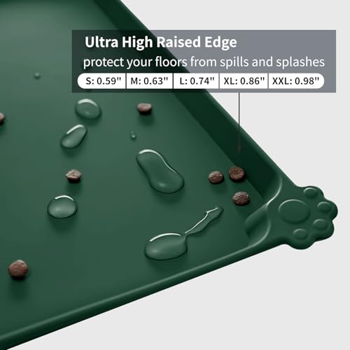 Silicone Pet Feeding Mat (Hunter Green / 28" x 18")