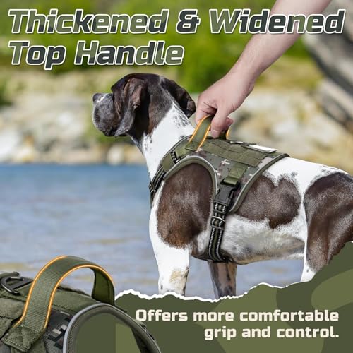 Tactical Dog Harness for X (Green camo / X-Large)