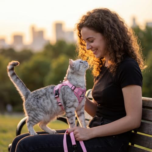 Cat Harness and Leash Set (Pink / Small)