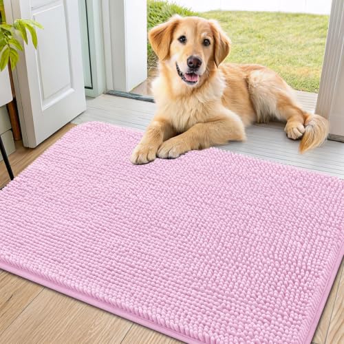 Dog Door Mat for Muddy Paws 40x24 (Pink / 40"X24")
