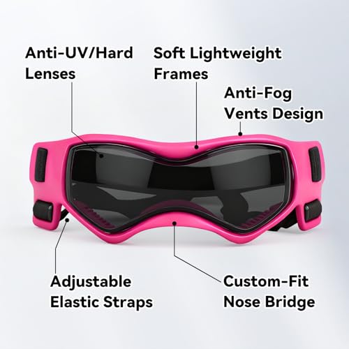 Small Dog Goggles for Small Breed UV (Small / Pink)