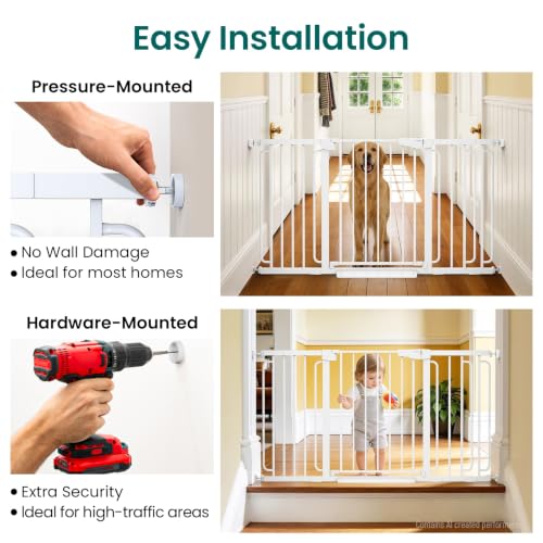 30.4 56.8" Extra Wide Baby Gate (White / 30.4"-56.8" W x 30.5" H)