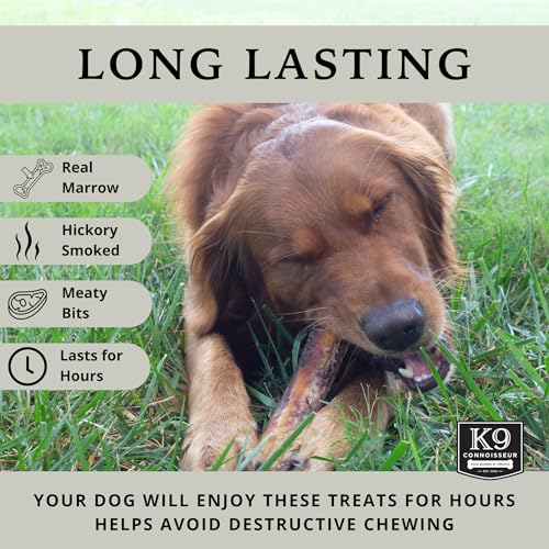 Dog Bones Made in USA for Large Breed Aggressive Chewers All Natural Long Lasting Meaty Mammoth Marrow Filled Bone Chew Treat Best for Dogs Over 50 Pounds (8 Pack)