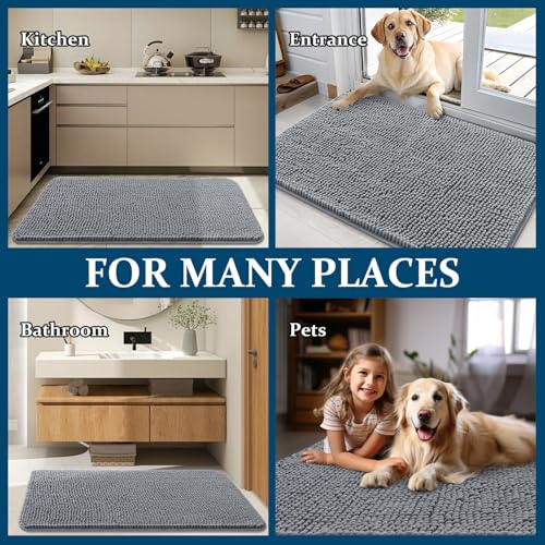 Dog Door Mat for Muddy Paws 59x35 (Grey / 59" X 35")