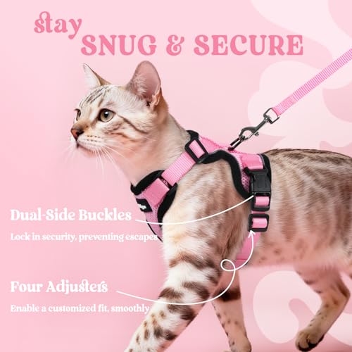 Cat Harness and Leash Set (Xs / Pink)