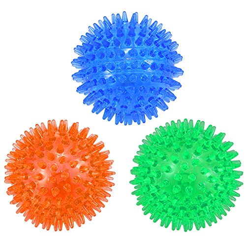 3 Pack 3.5” Squeaky Dog Toy Balls (3.5" (Medium/Large Dog) / Blue+Orange+Green)