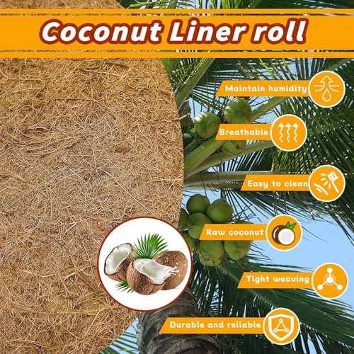 35.4×15.7" Reptile Carpet Coconut Fiber Substrate Large Lizard Cage Mat Coco Fiber Liner Snake Bedding Natual Coconut Fiber Carpet for Bearded Dragon Turtles Iguana Tortoises (15.7x35.4inch)