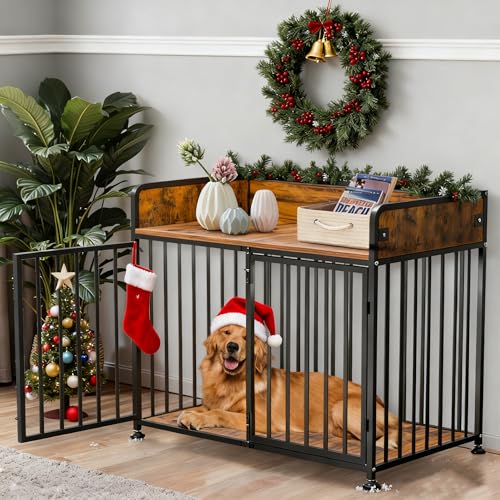 Furniture Style Dog Crate (Rustic Brown & Black)