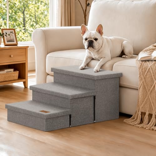 Dog Stairs with Storage (Grey Small no Condo / 3)