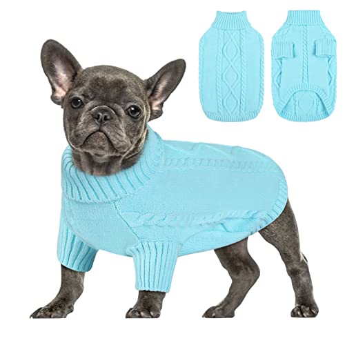 Small Dog Sweater for Small Dogs Boy (Small / Sky Blue)