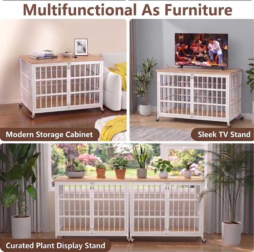 42" Dog Crate Furniture (White)
