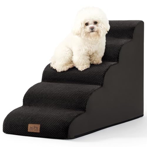 Wide Dog Stair for Small Dog 22.6" H (Black / Wide:17.7"x33"x22.6")