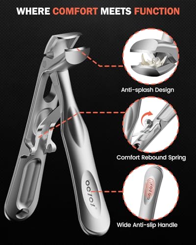 Toenail Clippers for Thick Toenails (Silver / Extra Large)