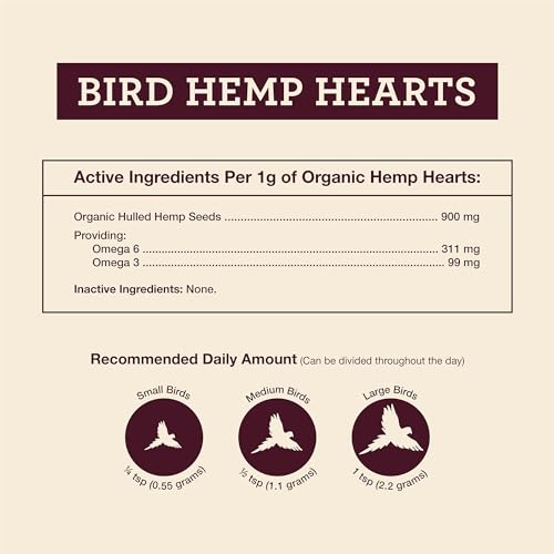 Organic Hemp Hearts for Birds (8 Ounces)