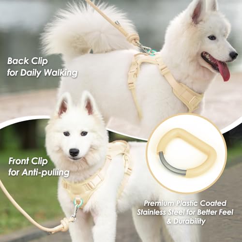 No Pull Dog Harness for Small Sized Dogs (Light Yellow / XS(Neck:11.8-16.5", Chest:14.2-19.7"))