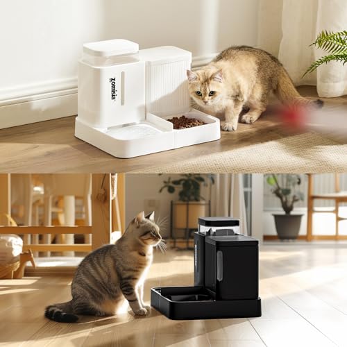 Automatic Cat Feeder (0.8 Gallon x 2 / Black)