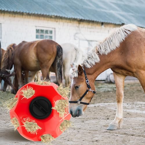 15.75" Extra Large Slow Feed Hay Ball for Horses (Red)