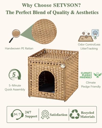 Cat Litter Box Enclosure Furniture (Natural / Standard)
