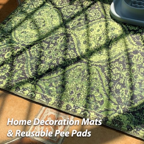 Washable Pee Pads for Dogs (24x36 Inch (Pack of 2) / Green/Multi)