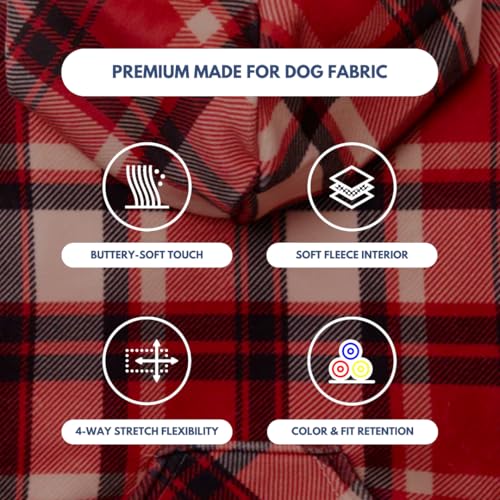 Dog Hoodie Buttery (Red Plaid / Medium)