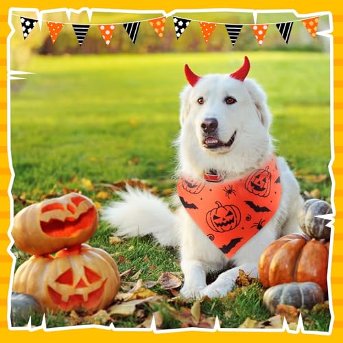 120 Pcs Fall Dog Bandanas Halloween for Small Dogs Cats