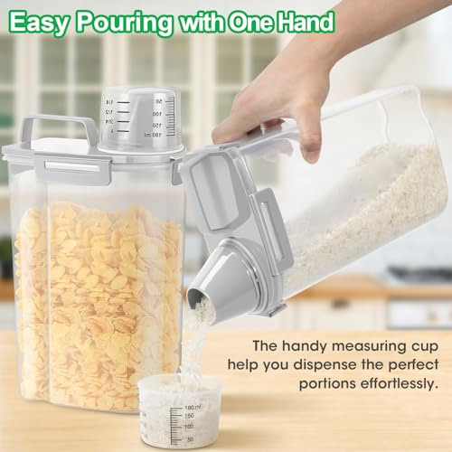 Rice Storage Container 3 to 5 Lbs (3Qt-Light Grey)