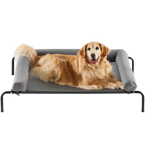 Elevated Cooling Dog Cot Bed (Grey / 36.0"L x 26.0"W x 8.0"Th)