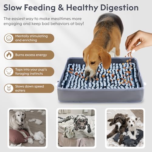 Snuffle Mat for Dogs (Silver / 17" X 15")