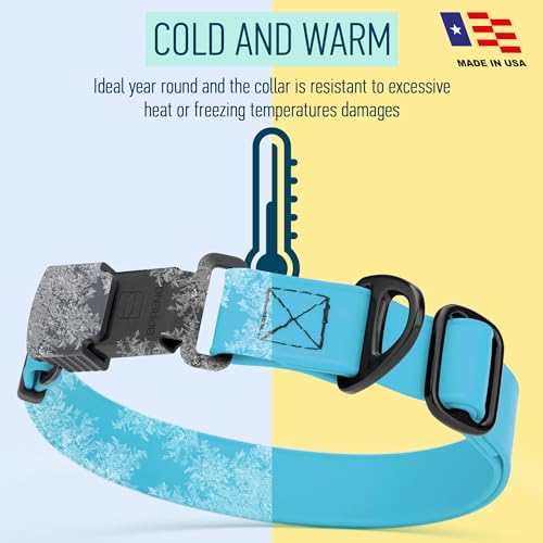 Biothane Waterproof Dog Collar with Herm Sprenger Stainless Steel Quick Release Buckle (W 1" x L 15"-25" / Sky Blue)