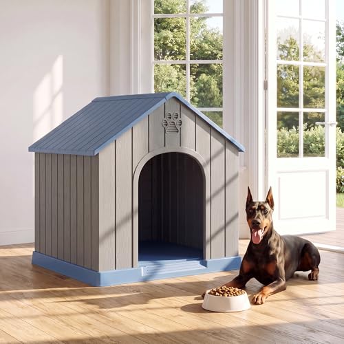 Large Dog House for Medium to Large Dogs (Light Blue / 36.2" L × 38" W × 38" H)