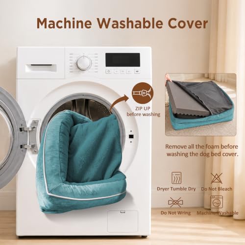 Waterproof Orthopedic Dog Beds for Extra Large Dog (45.0"L x 35.0"W x 8.5"Th / Washed Blue)