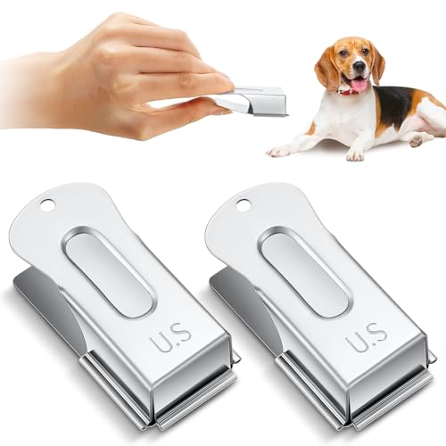 2 Pcs Dog Training Clicker Brass Cricket for Dogs Cats (Silver)