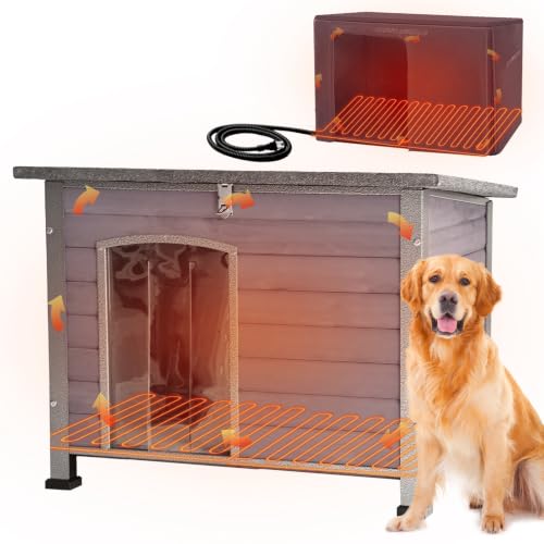 Dog House with Insulated Liner (33.5"Grey(With Insulated Liner))