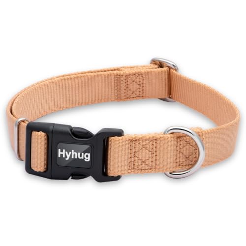 Dog Collar Heavy Duty Nylon Quick Release Adjustable for Medium Dogs (Medium / Clay)