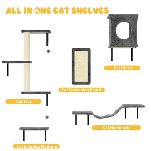 Cat Wall Shelves (Dark Grey)