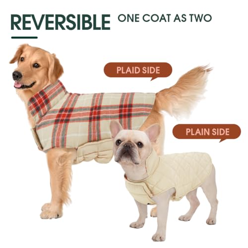 Waterproof Dog Coat (Beige&Red / Large (Pack of 1))