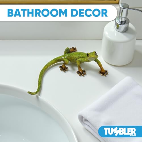 Lizard Figurine Home Decor Accent for Desk (Green Lizard)