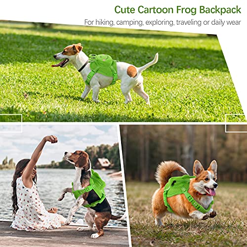 Dog Backpack Harness (Green Frog / Medium)