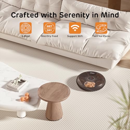 Donut Frost WiFi 6 Meal Automatic Wet Food Feeder with Ice Packs (Stainless Black)