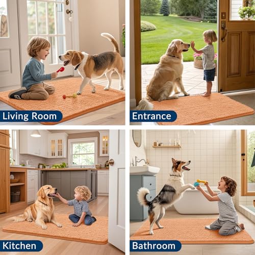 Dog Door Mat for Muddy Paws 70x24 (Orange / 70"X24")