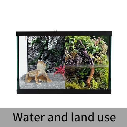 Reptile Glass Tank 16"x11"x9" Terrarium with Top Opening and Screen Ventilation for Leopard Gecko (16*11*9inch)
