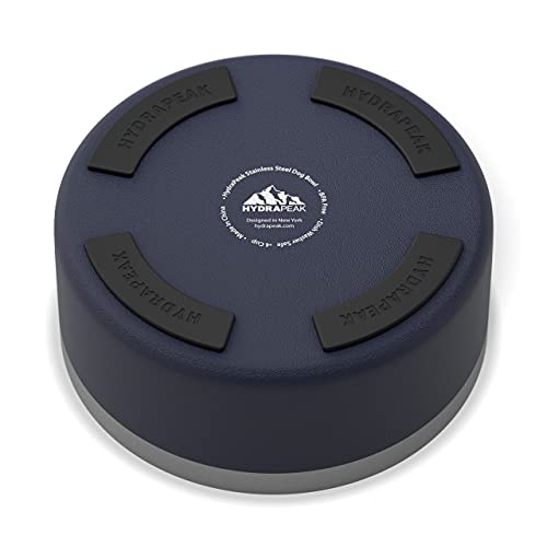 Dog Bowl, Non-Slip Stainless Steel Water and Food Dish, 4 Cup (Navy) (Navy / 4 Cup)