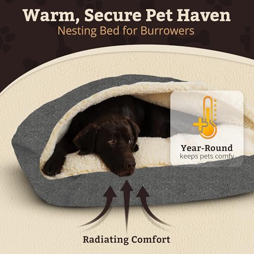Rectangle Cozy Cave Dog Bed (Merlin Pewter / Medium)