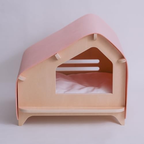 Luxe Cabin Premium Pet Bed for Cats & Small Dogs (Tickled Pink / XL)