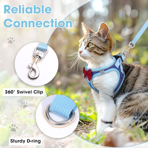 Cat Vest Harness and Leash Set (Blue / S)