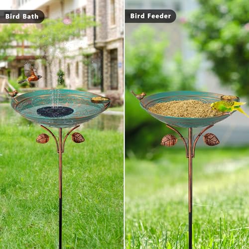 Metal Bird Baths for Outdoors (Green)