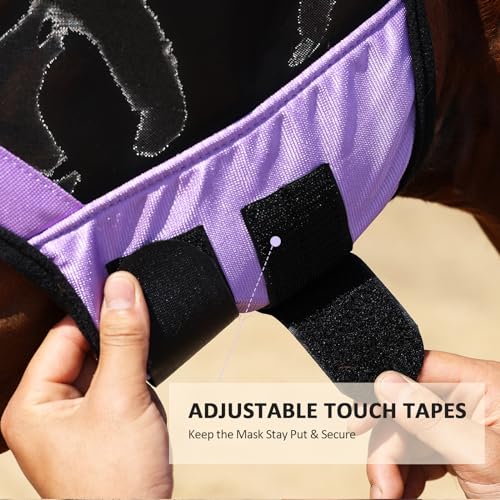 Horse Fly Mask with Ears (Gentle Lavendar / Small (Yearling))