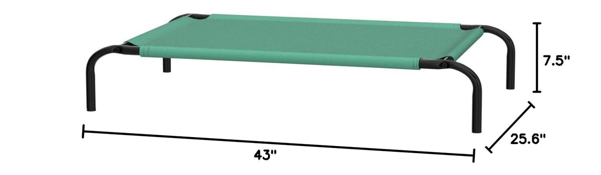 Cooling Breathable Elevated Dog Bed with Metal Frame for Medium Dogs (Green / Medium)