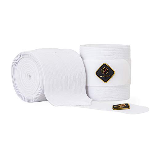 Elastic Fleece Bandages for Horses (2 Pack / White)