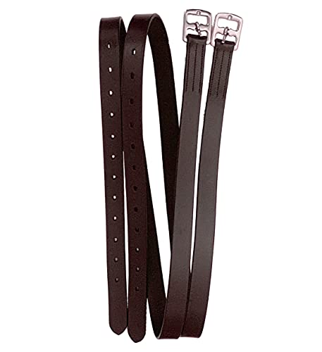 Genuine Leather English Stirrup Leathers (48 inch / Chestnut)